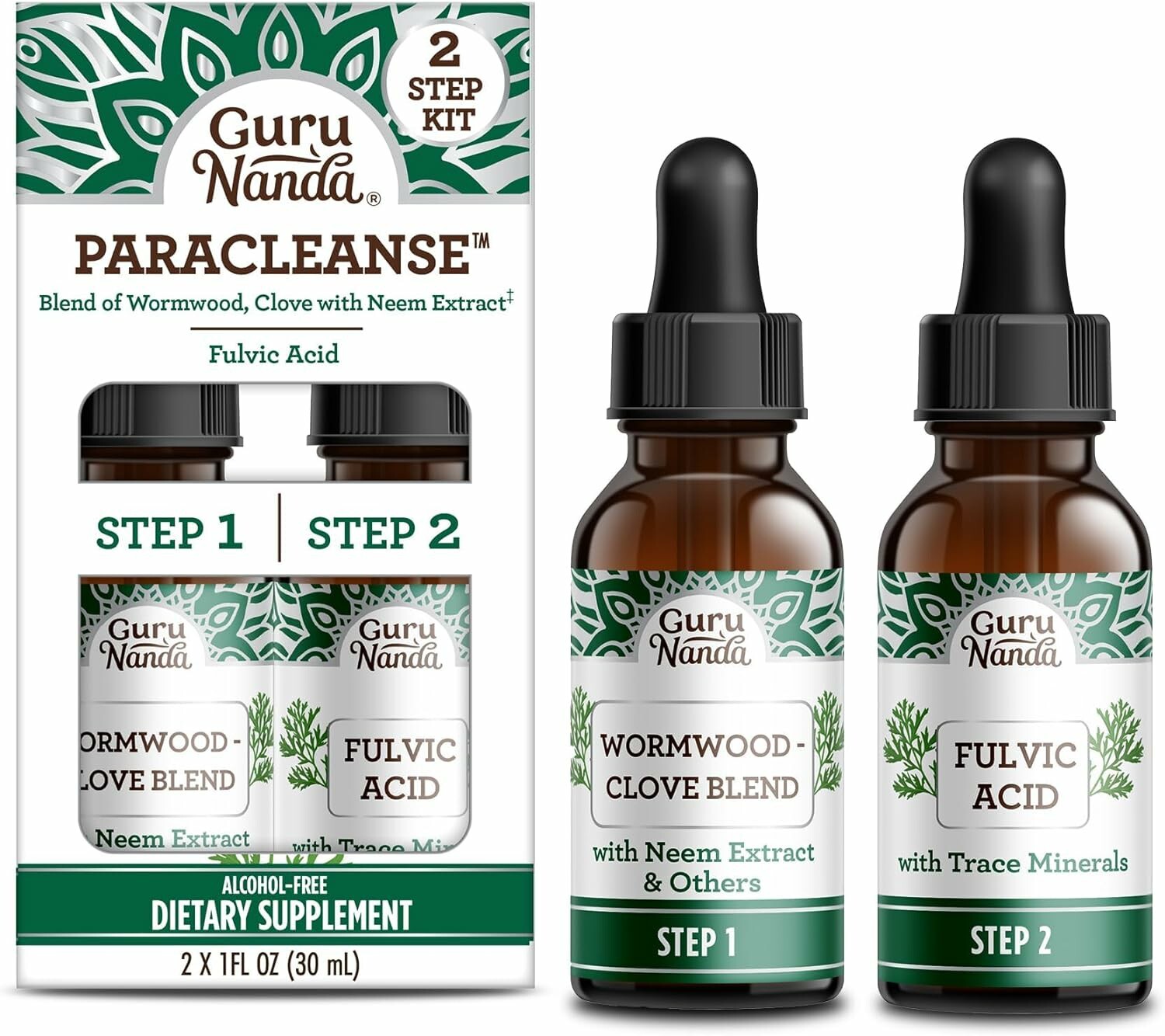 GuruNanda Paracleanse 2 Step Kit (2x 1 Fl Oz) Exp: 09.2024+