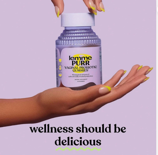 Purr Vaginal Probiotic Gummies- Promotes pH Balance, Pineapple & Vitamin C,60 Ct