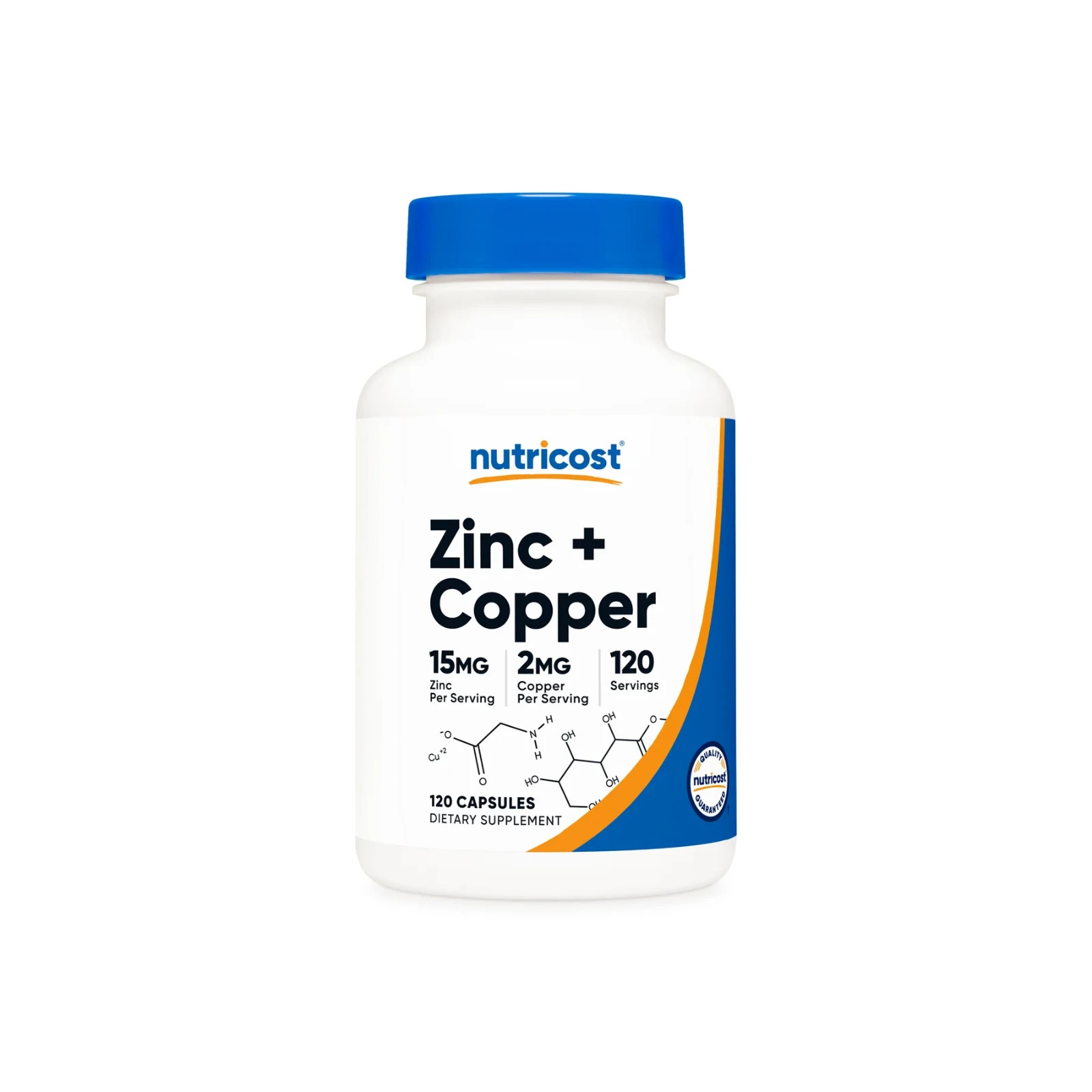 Nutricost Zinc + Copper 120 caps – 15mg Zinc+2mg Copper Per Serving EXP 6/2028