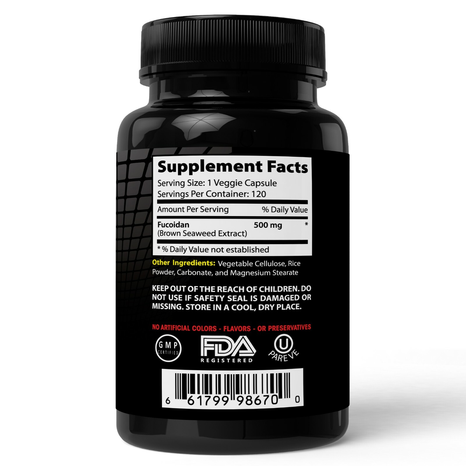 20 Absonutrix Fucoidan Atlantic Brown Sea Weed 500 mg Laminaria Japonica 120 cap