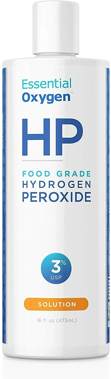 Essential Oxygen Food Grade Hydrogen Peroxide, Natural Cleaner, 3%, 16 Ounce