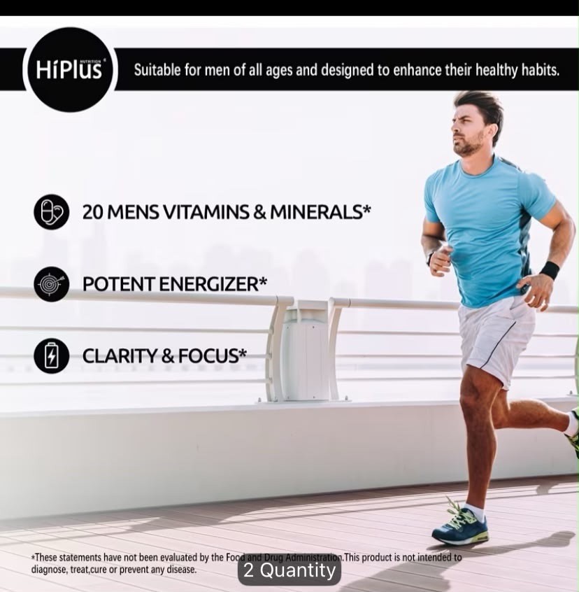 2 Packs HíPlus Men’s Daily & Multi Mineral For Energy Focus 90counts