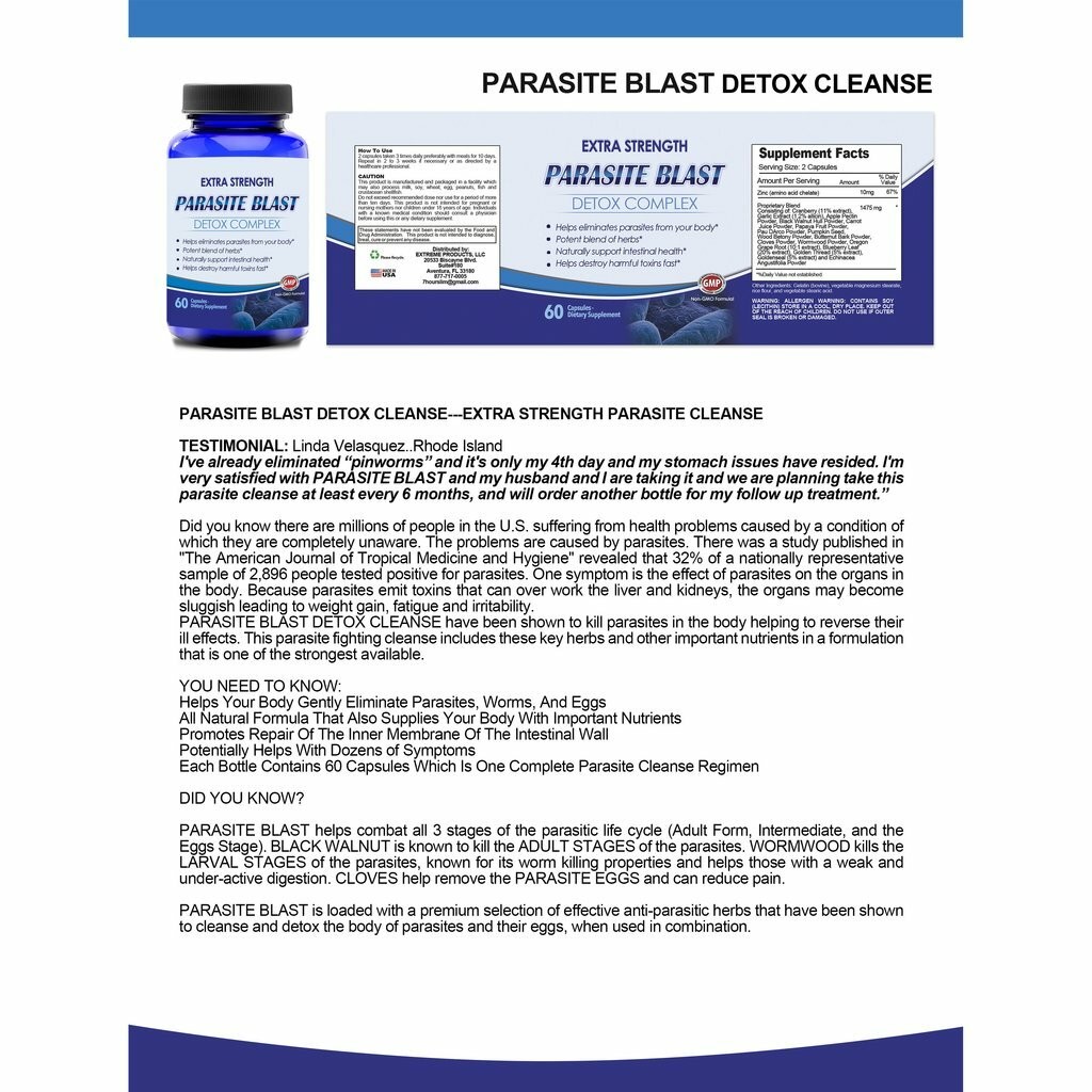 Candida Cleanse Gut Detox Immune Health & Parasite Blast Intestinal Supplements