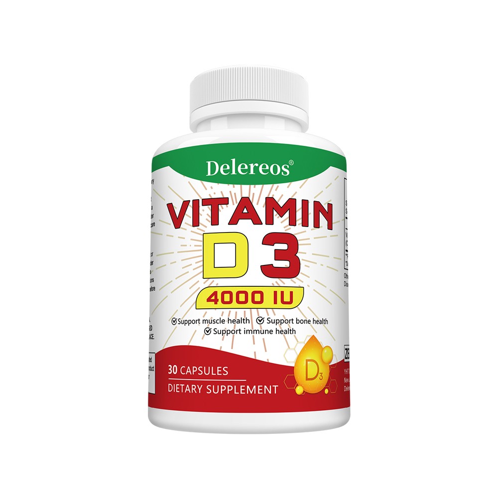 4000 IU High Potency Vitamin D3 Caps for Bone, Muscle & Immune Support 30~120CT