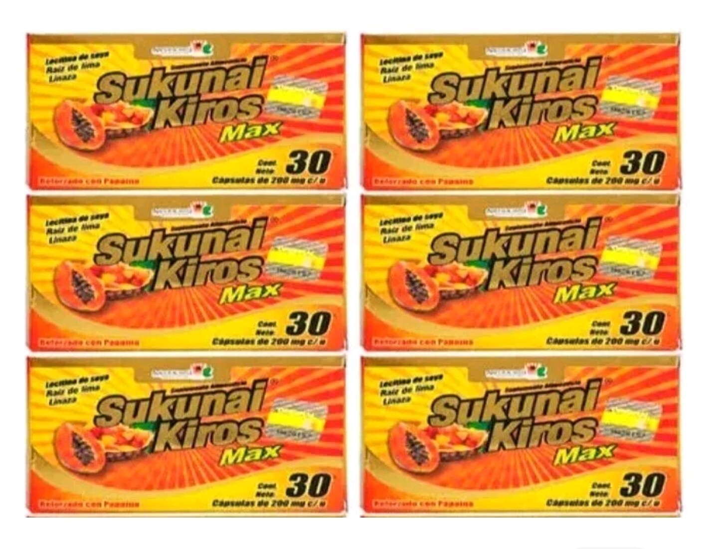 Sukunai Kiros MAX 6 Box Original 30 Capsules Fast Buerner Exp 2026. prod Mexico