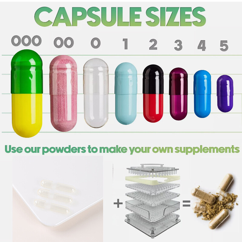 Size 0 Separated Capsules 1/2/4/10K Gelatin Empty Capsules in Bags Halal