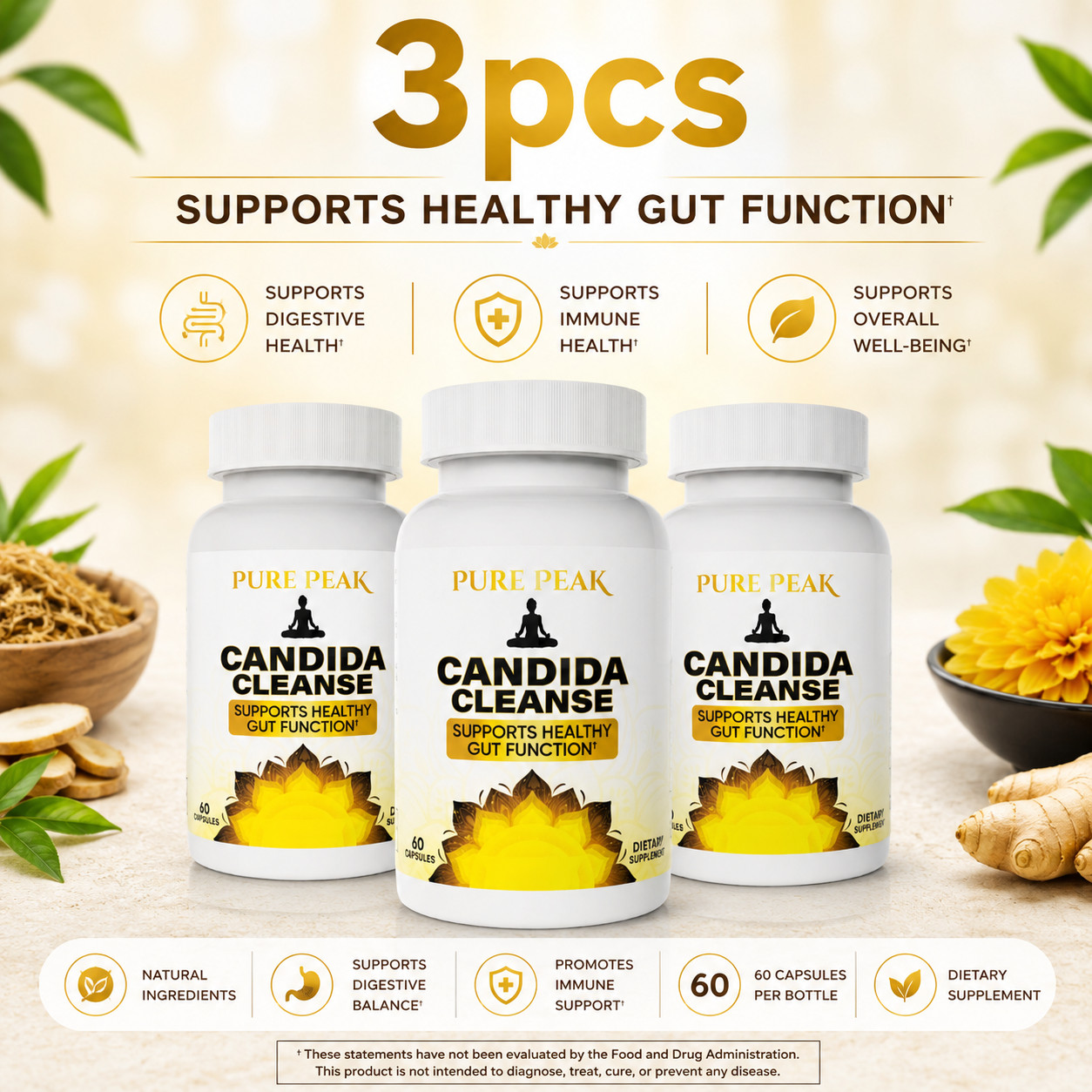 Pure Peak Candida Cleanse – Healthy Gut Function & Natural Detox Support