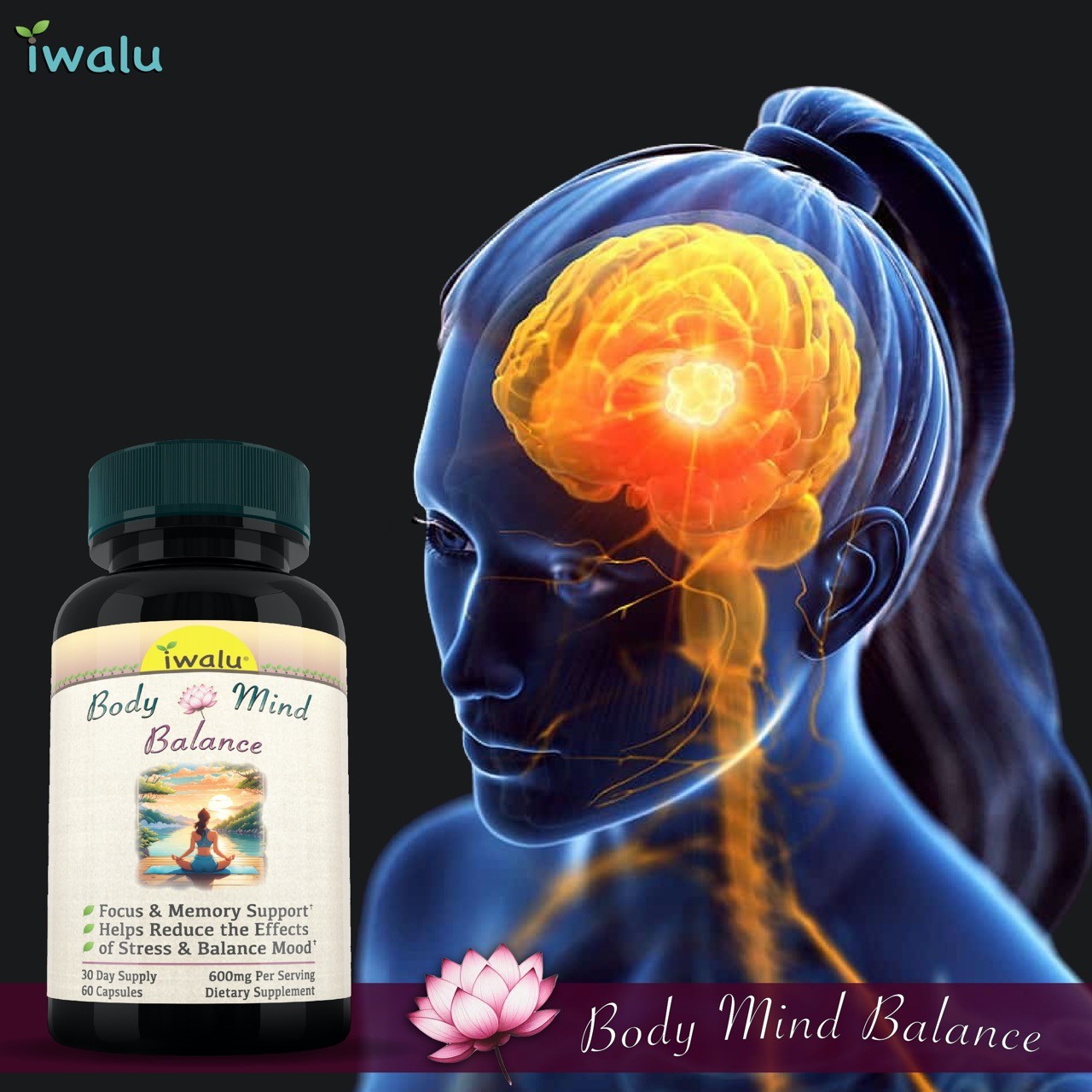 Cognitive Dietary Supplement Neuro Alkalizer pH Balancer, Womens Brain Health