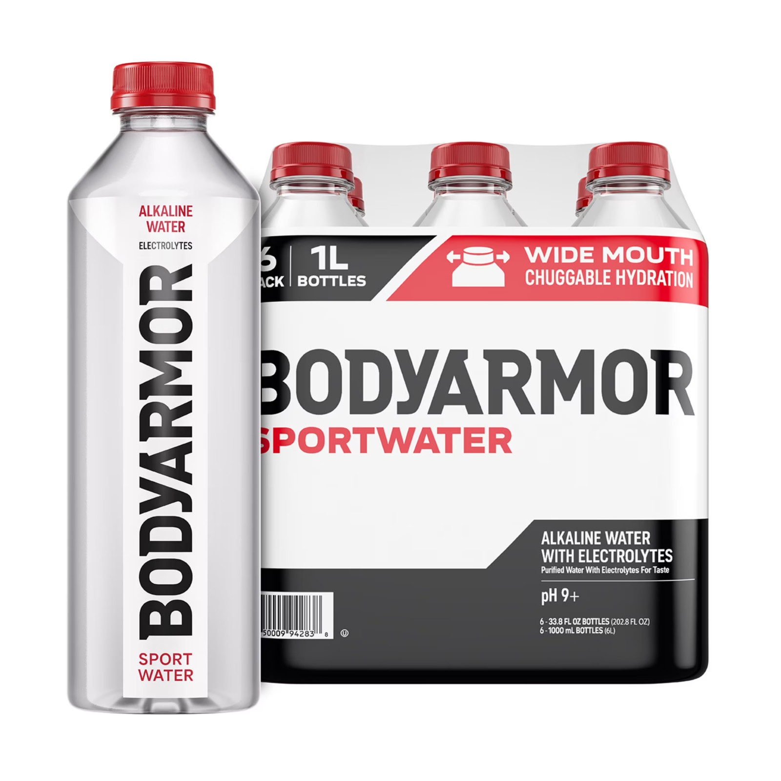 ( 6 Pack ) Electrolyte Alkaline Sport Water Bottles – 1 Liter Free Shipping