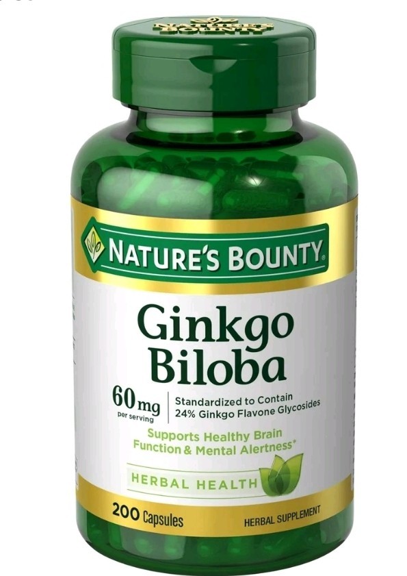 Nature’s Bounty Ginkgo Biloba Supplement 60mg, 200 Capsules