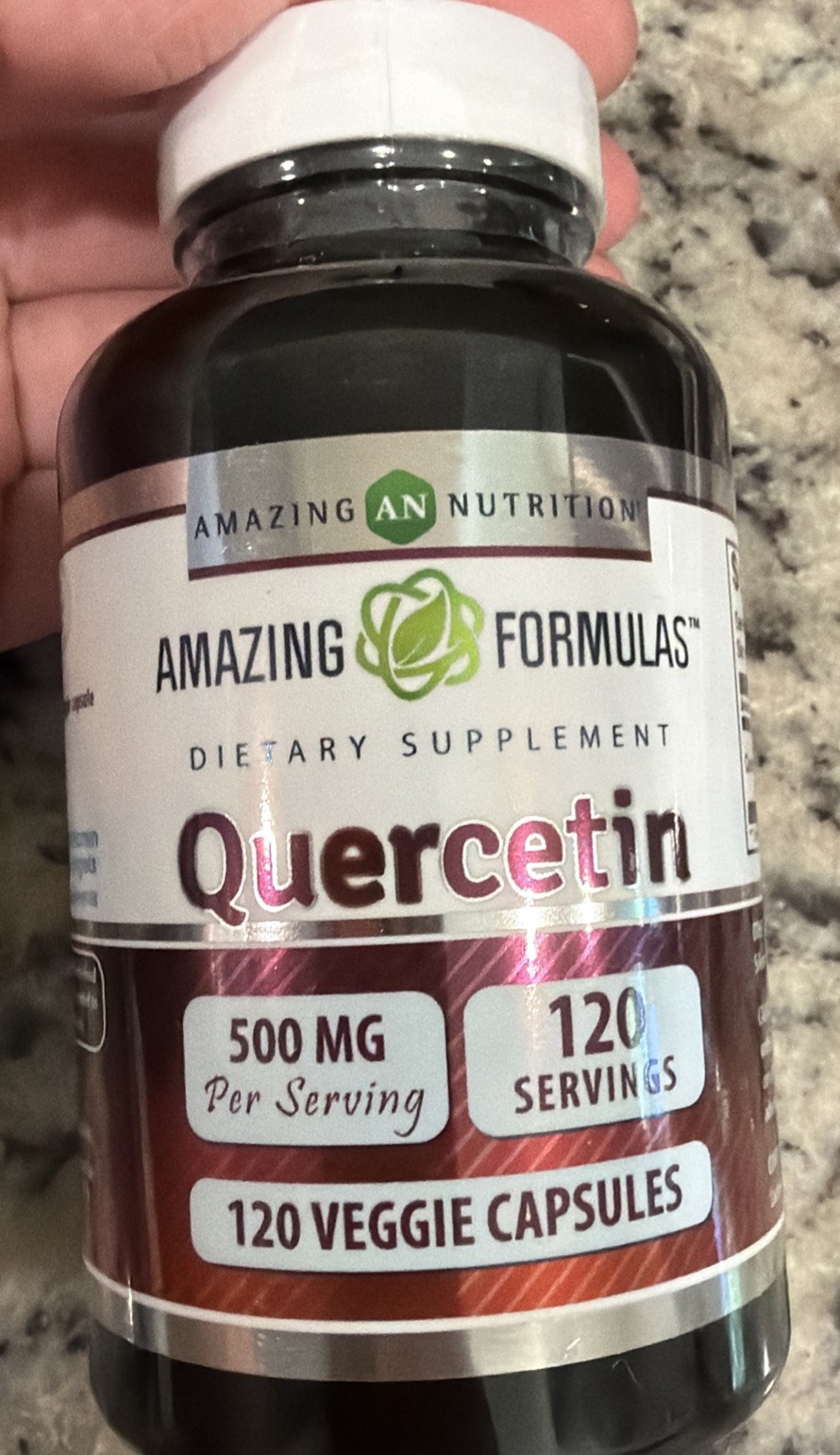 Amazing Nutrition Quercetin Dietary Supplement – 500 Mg, 120 Capsules