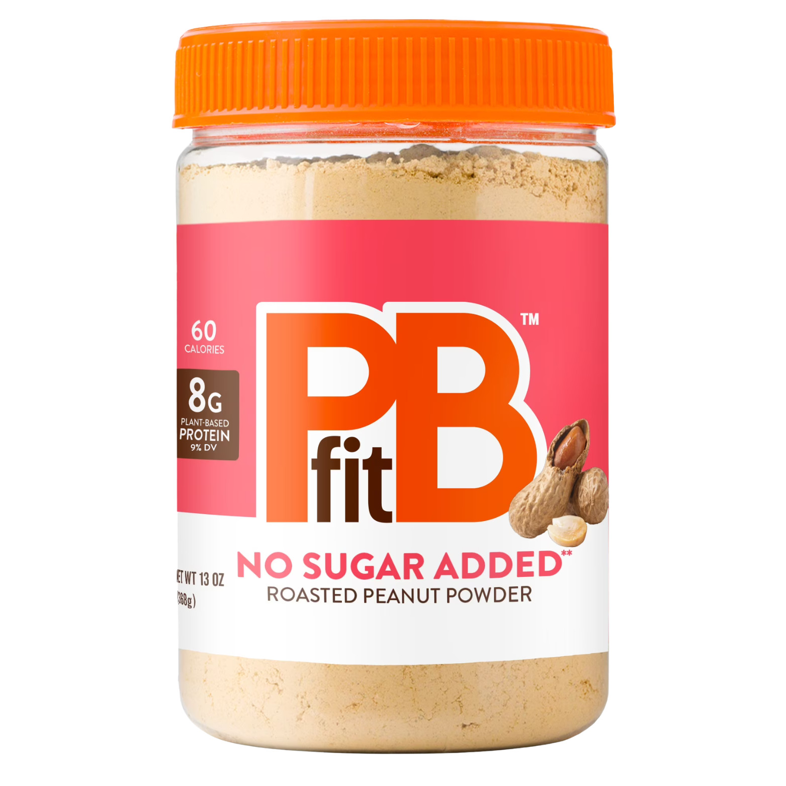 PBfit No Sugar Added Peanut Butter Powder, 8g Protein 9% DV, 13 oz…