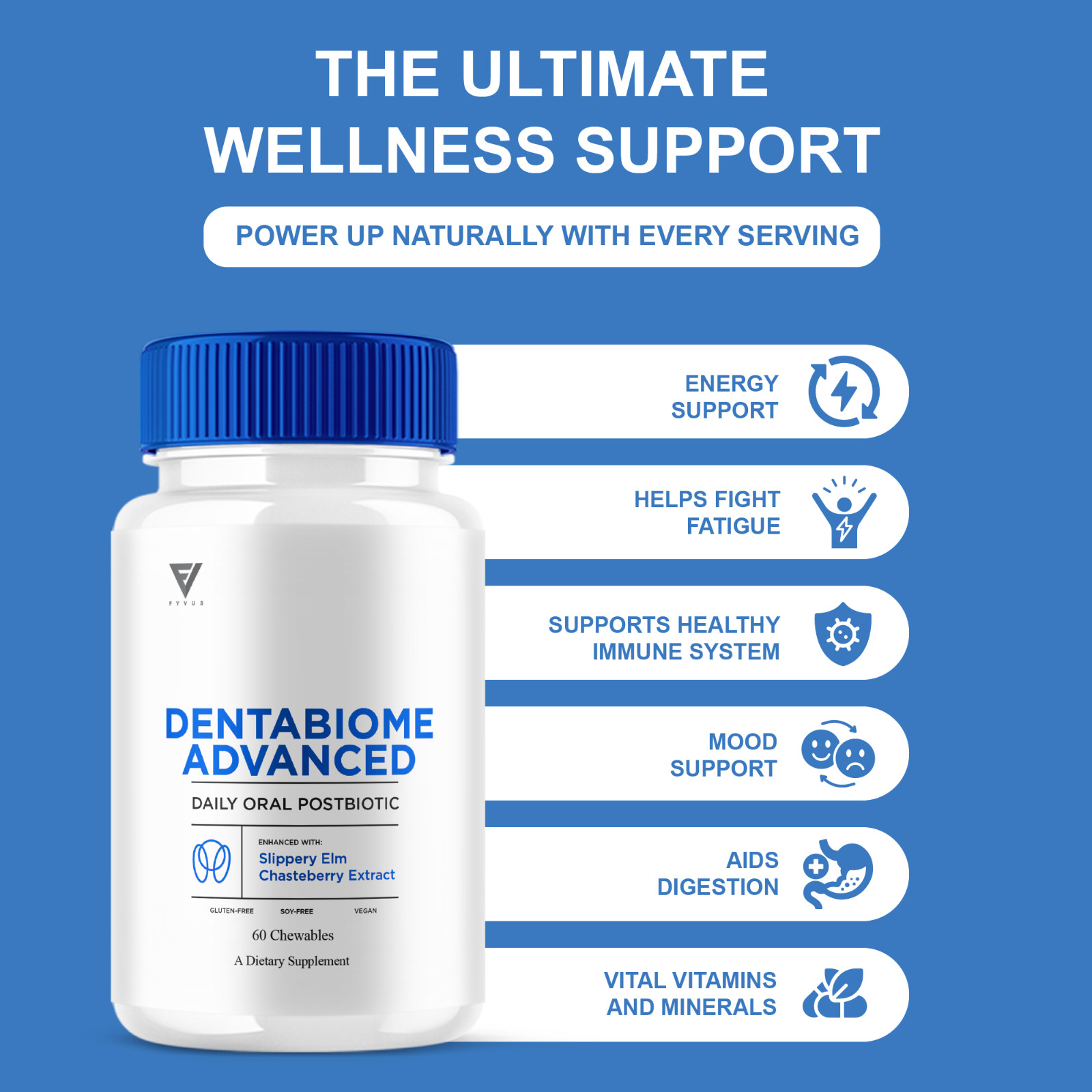 (3 Pack) Dentabiome Advanced, Denta Biome Daily Support Formula (180 Chewables)