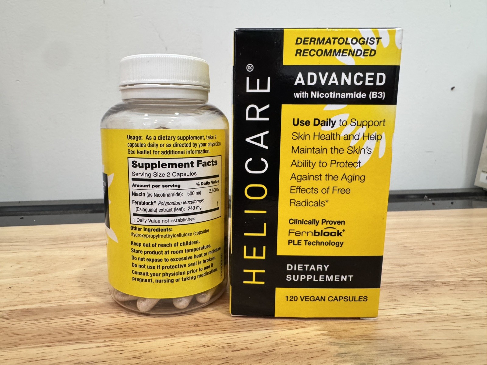 Heliocare Advanced Nicotinamide B3 Supplement 120 Vegan Capsules EXPIRES 07/2026