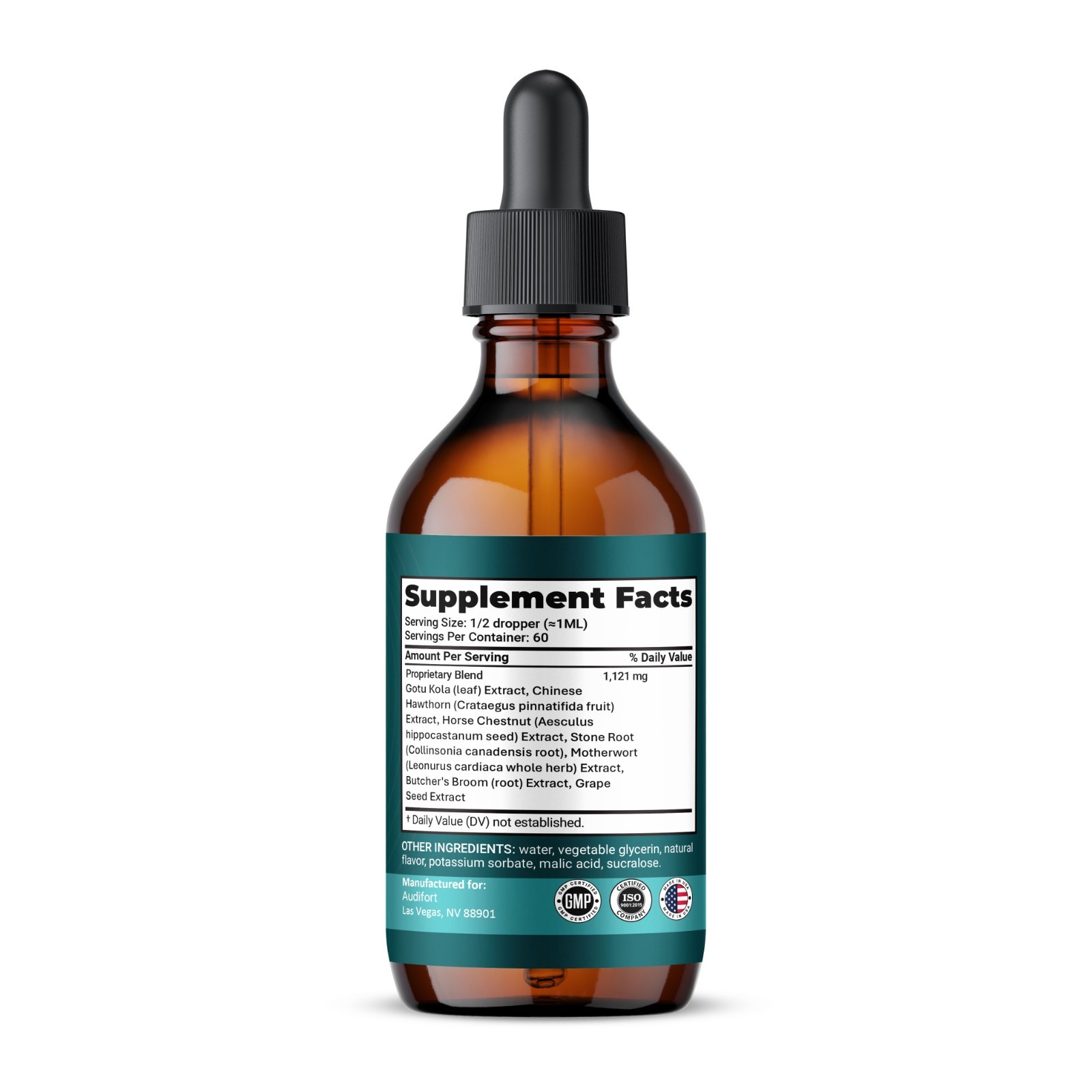 AudiFort Liquid Drops, All Natural Supplement, Audi Fort Drops (10 pack)