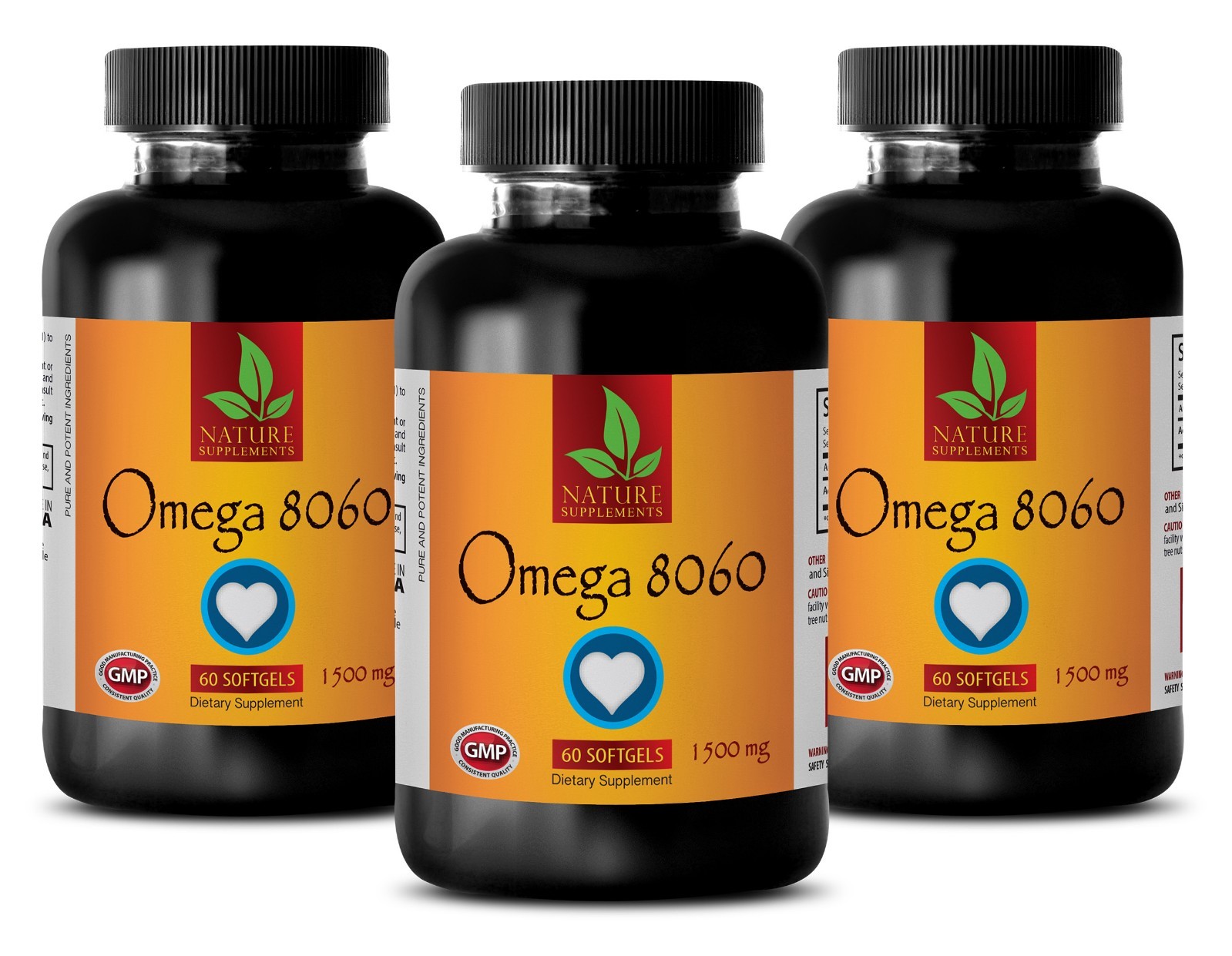 pharmaceutical grade – Omega 3 FISH OIL – healthy heart brain support -3 Bottles