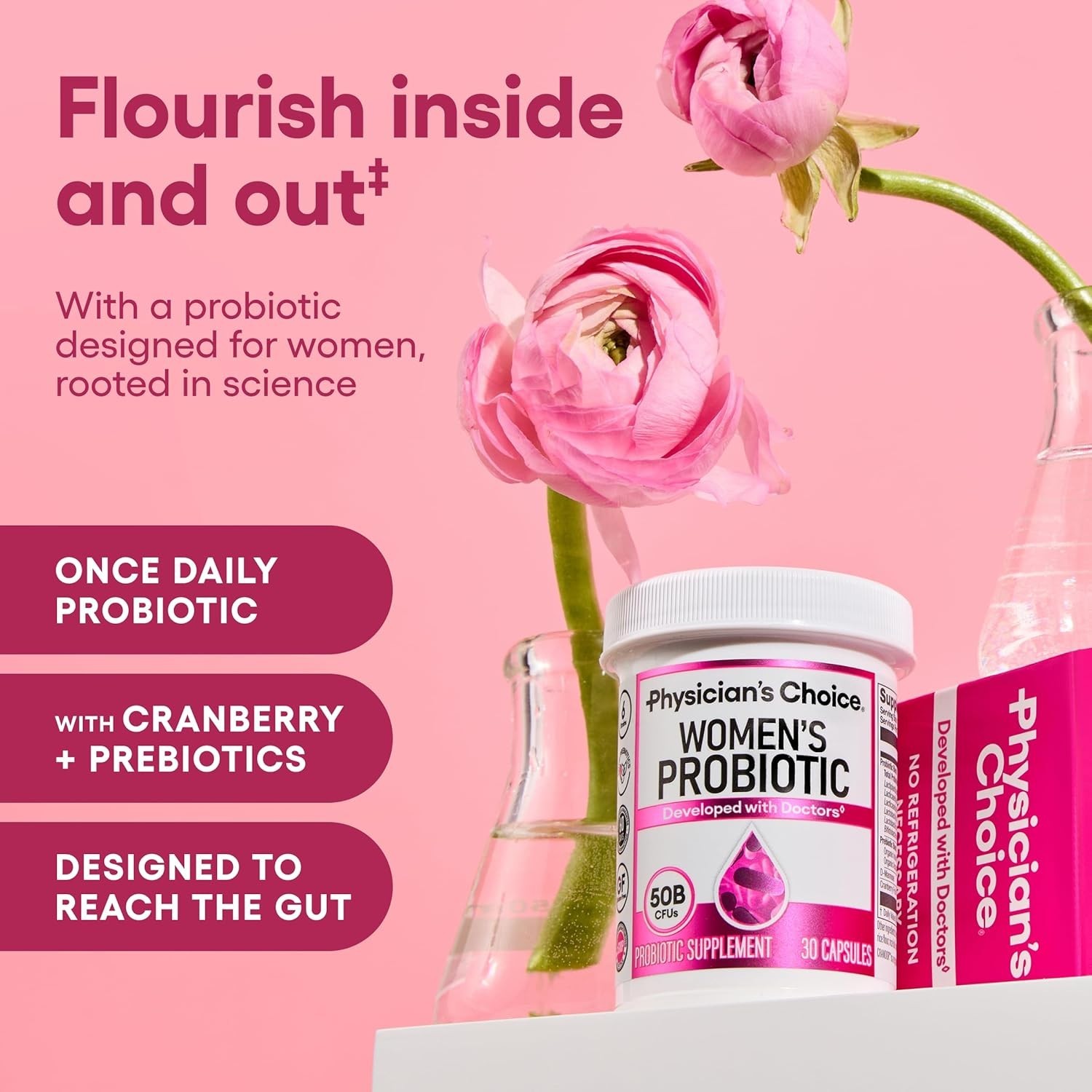 Physician’s CHOICE Women Probiotic 50B CFU Cranberry Feminine Gut Support