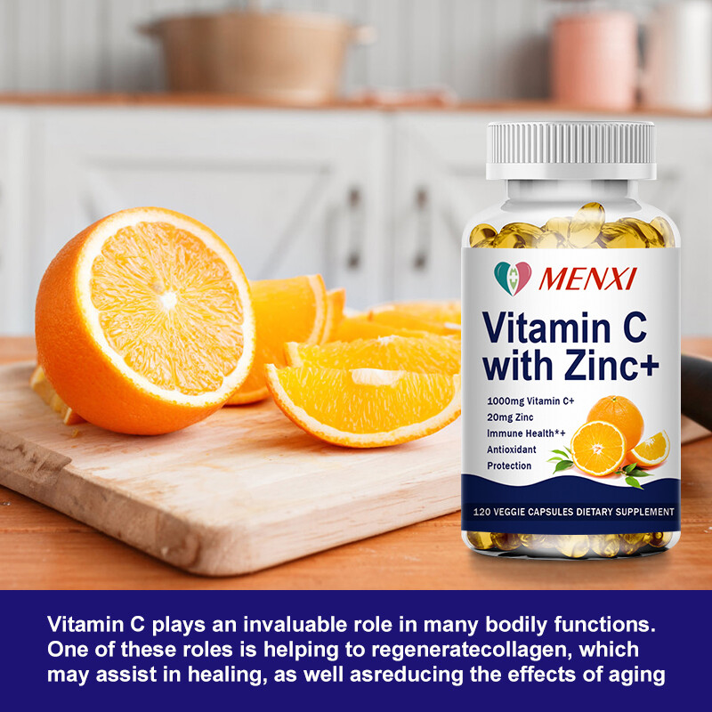Vitamin C + Zinc Capsules – Brain Health Immune Support Antioxidant Supplement