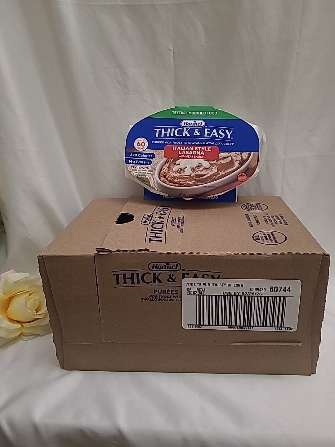 Thick & Easy Purees Thickened Food Beef Lasagna 7.oz Tray 7 Count Exp:12/2025+