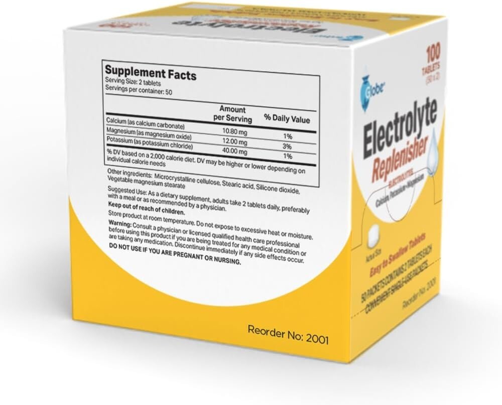 Electrolyte Replenisher Tablets (2 Tablets/Packet) 100 Tablets! Travel Size