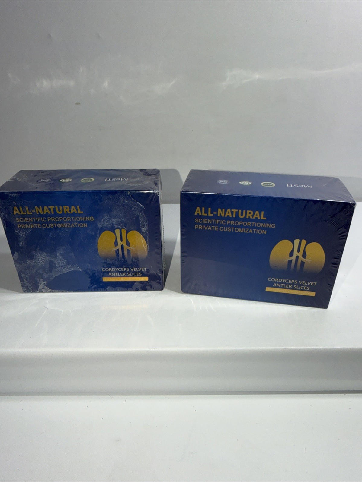 Lot 2 Sealed All Natural Cordyceps Velvet Antler Slices 12g Each, One Damag Box