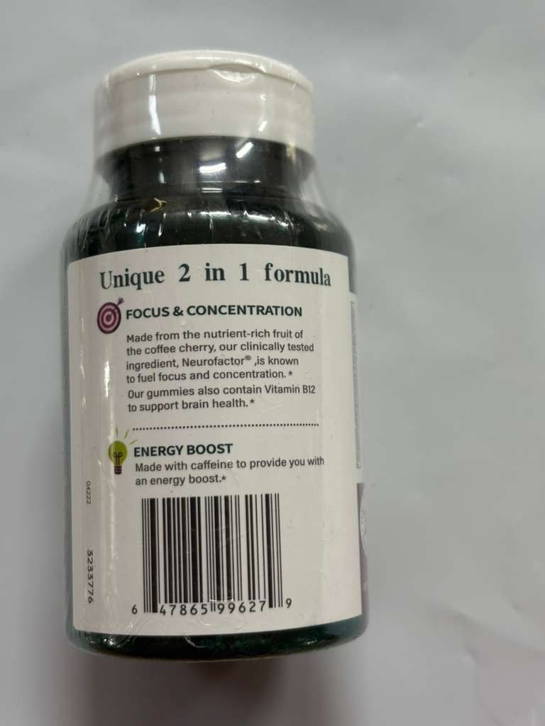 Neuriva Brain + Energy Gummies 75ct Blackberry 3 Pack Focus Energy Support /US