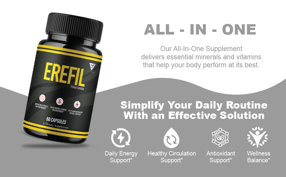 (5 Pack) Erefil Premium Performance Capsules, Erefill Supplement (300 Capsules)