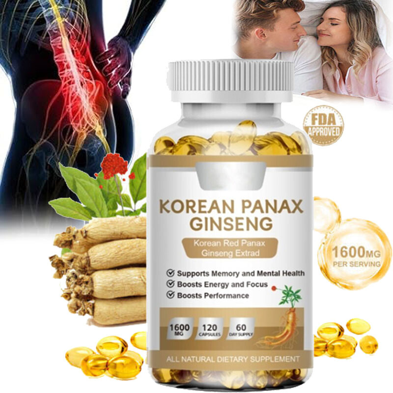 Korean Red NON-GMO Strength Extra Fillers No – Capsules 120 1600mg Ginseng Panax