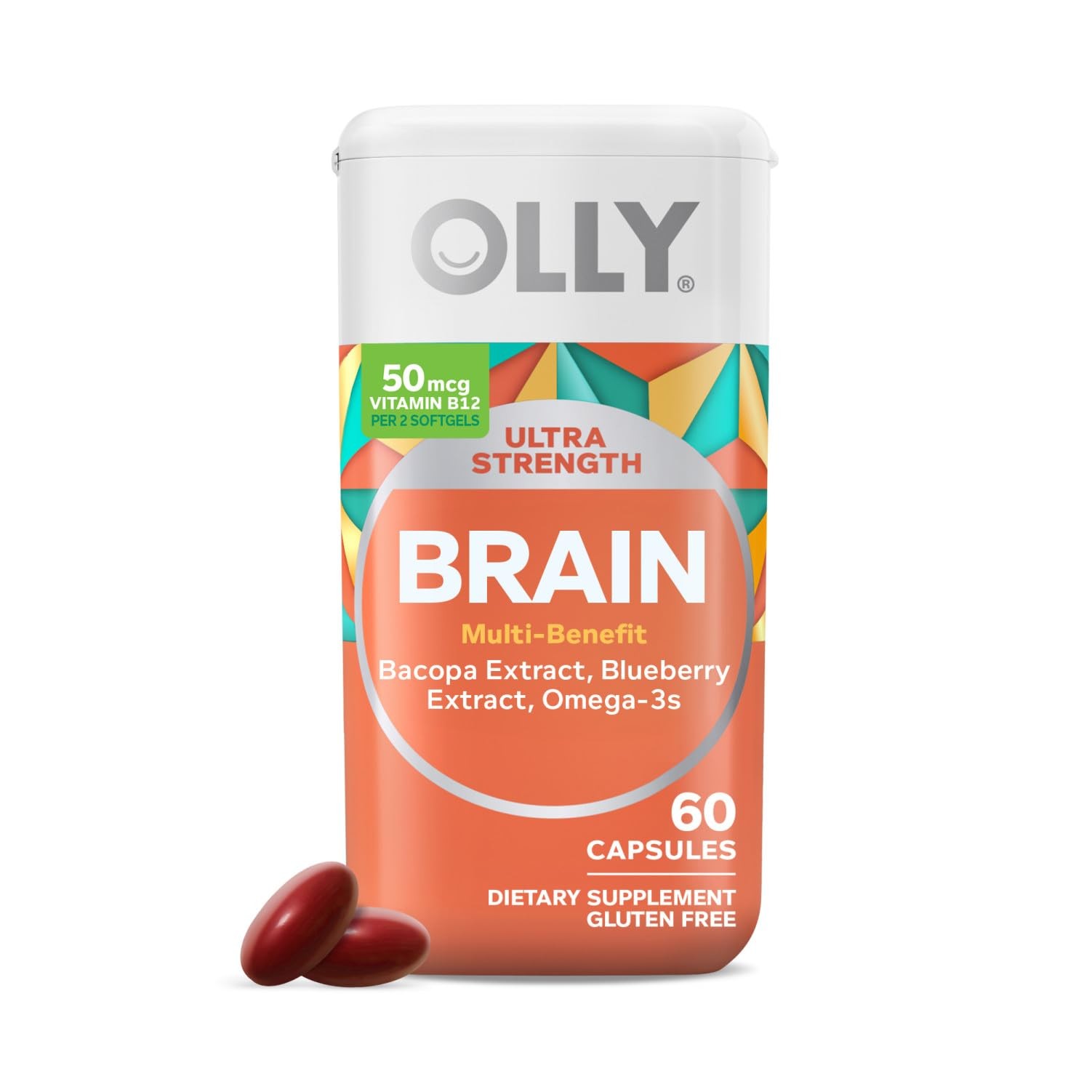 Olly Ultra Strength Brain Softgels Nootropic Supports Healthy Brain Function