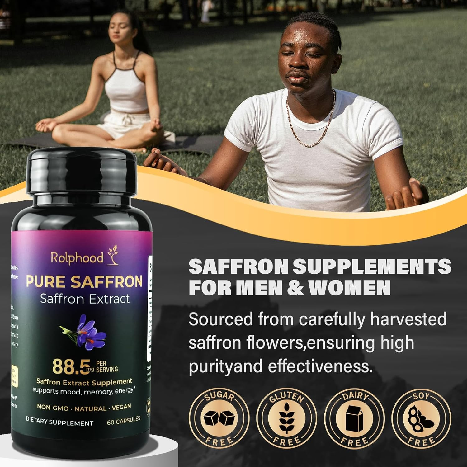 Saffron Extract Supplements Capsules 88.5Mg Natural Saffron Supplements for Mood