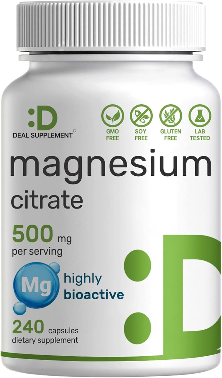 DEAL SUPPLEMENT Magnesium Citrate 500mg, 240 Capsules | 240 Count (Pack of 1)