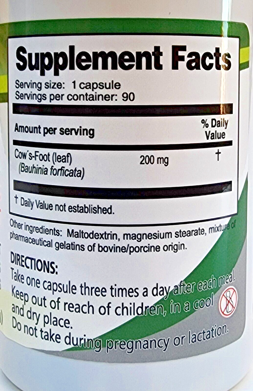 Bauhinia Forficata PATA DE VACA 90 Capsules Glucose and Cholesterol Support