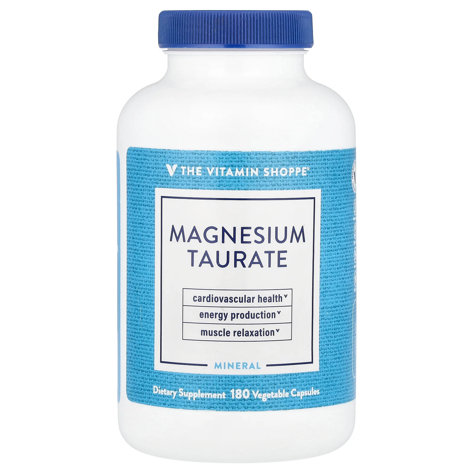 2 X The Vitamin Shoppe, Magnesium Taurate, 180 Vegetable Capsules (62.5 mg per