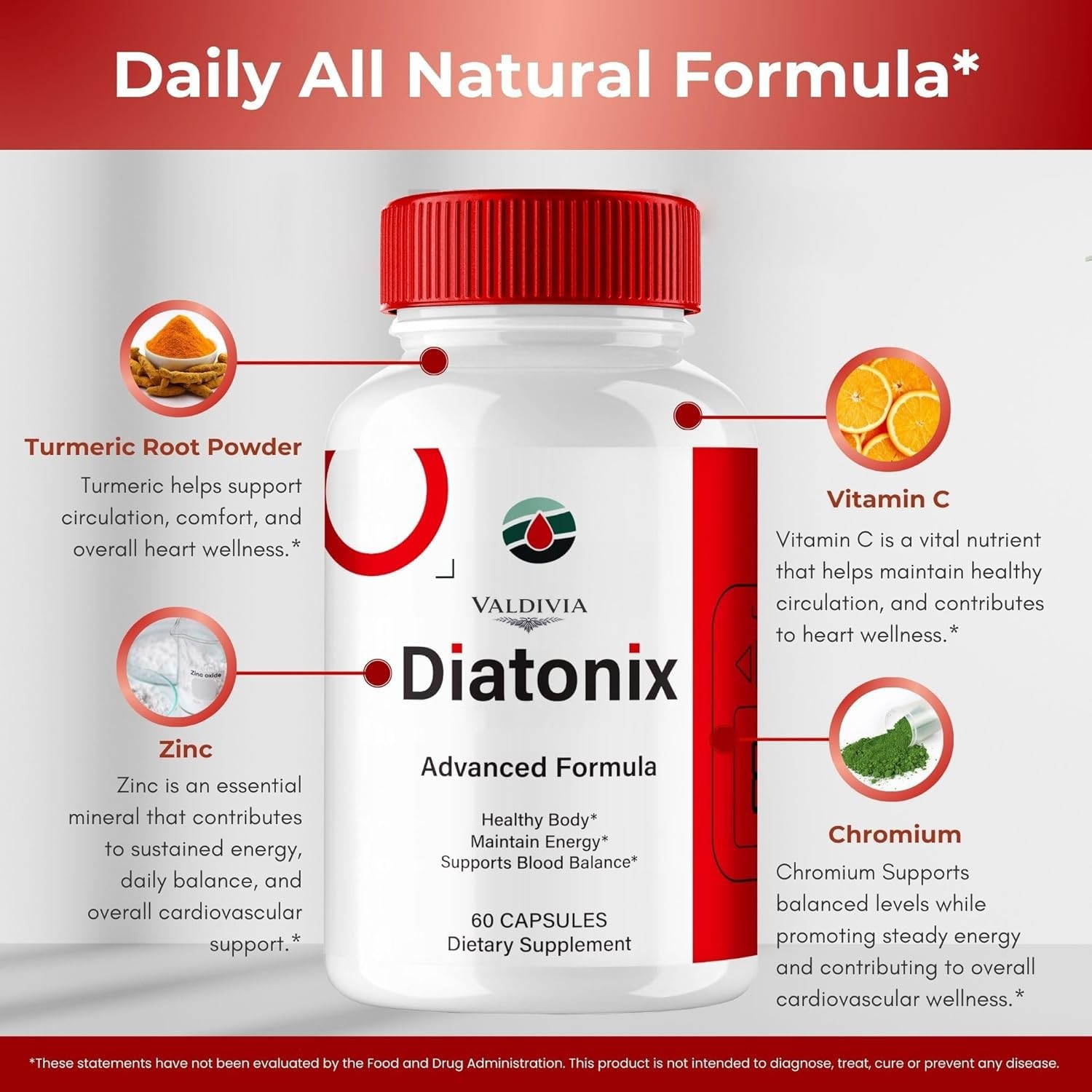 Diatonix Blood Sugar Balance Supplement Capsules Glucose Support 1 Pack 60Ct