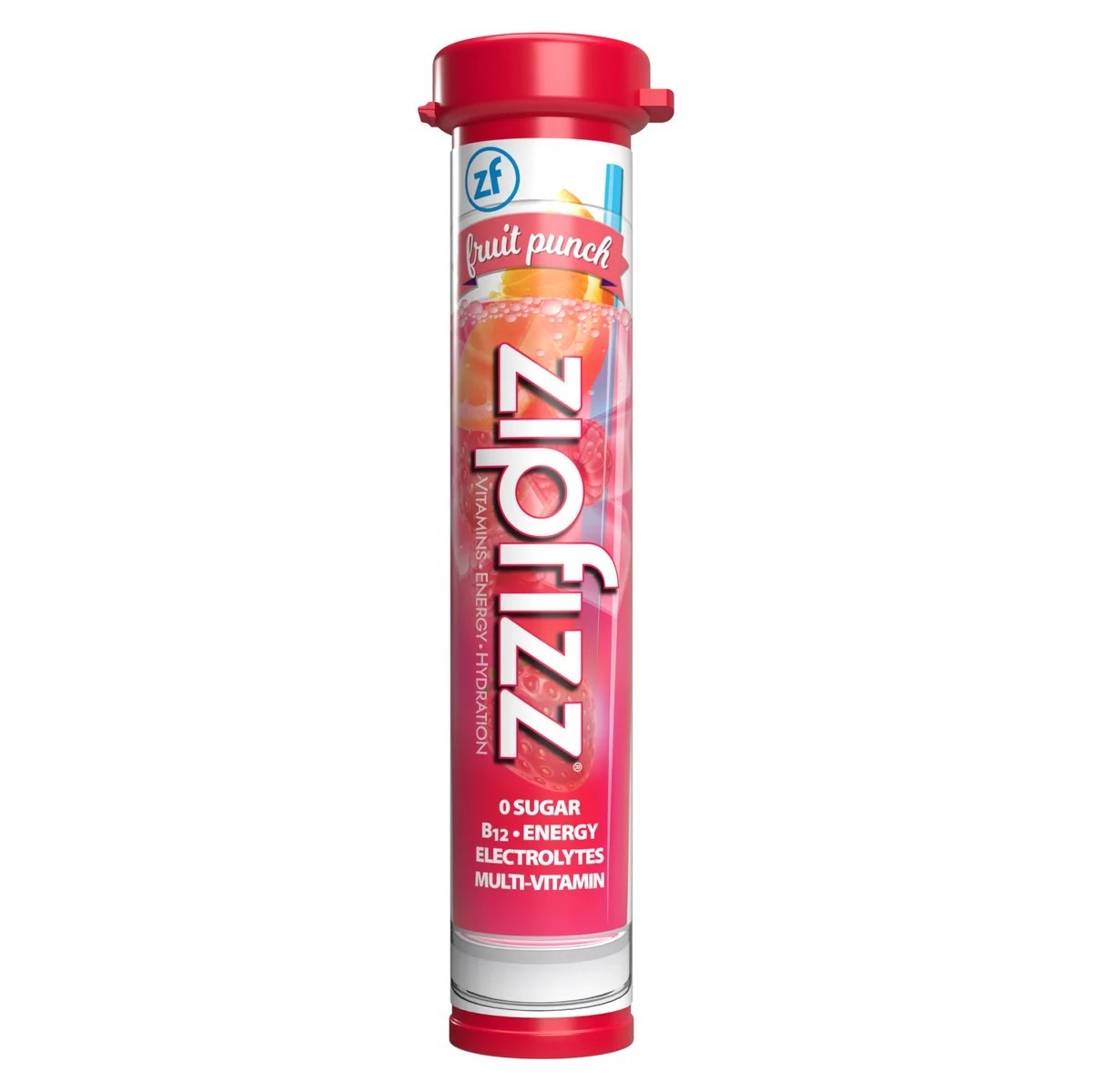 NIOB Zipfizz Multi-Vitamin Energy Hydration Drink Mix, 30 Tubes Fruit Punch