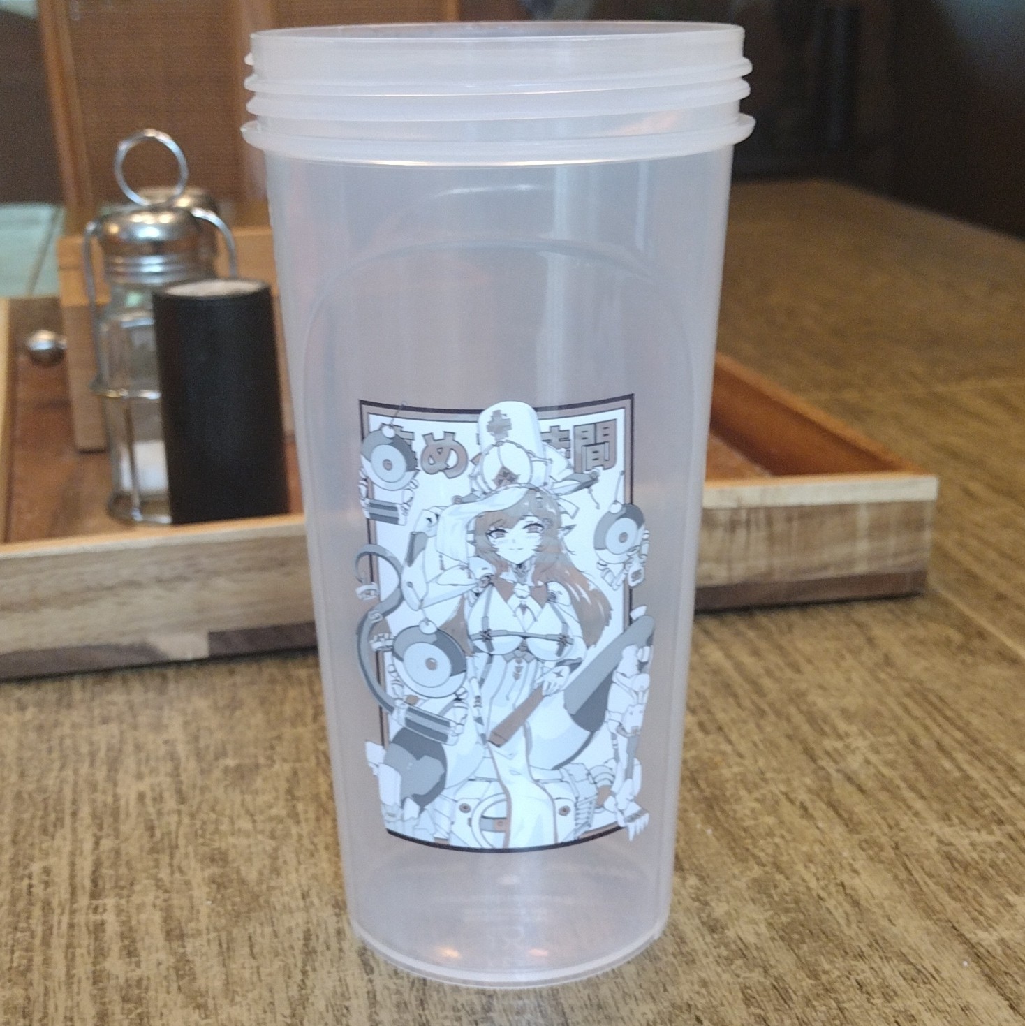 Gamer Supps GG Waifu Shaker Cup 24 fl oz Clear Teal Screw-On Lid Mixer
