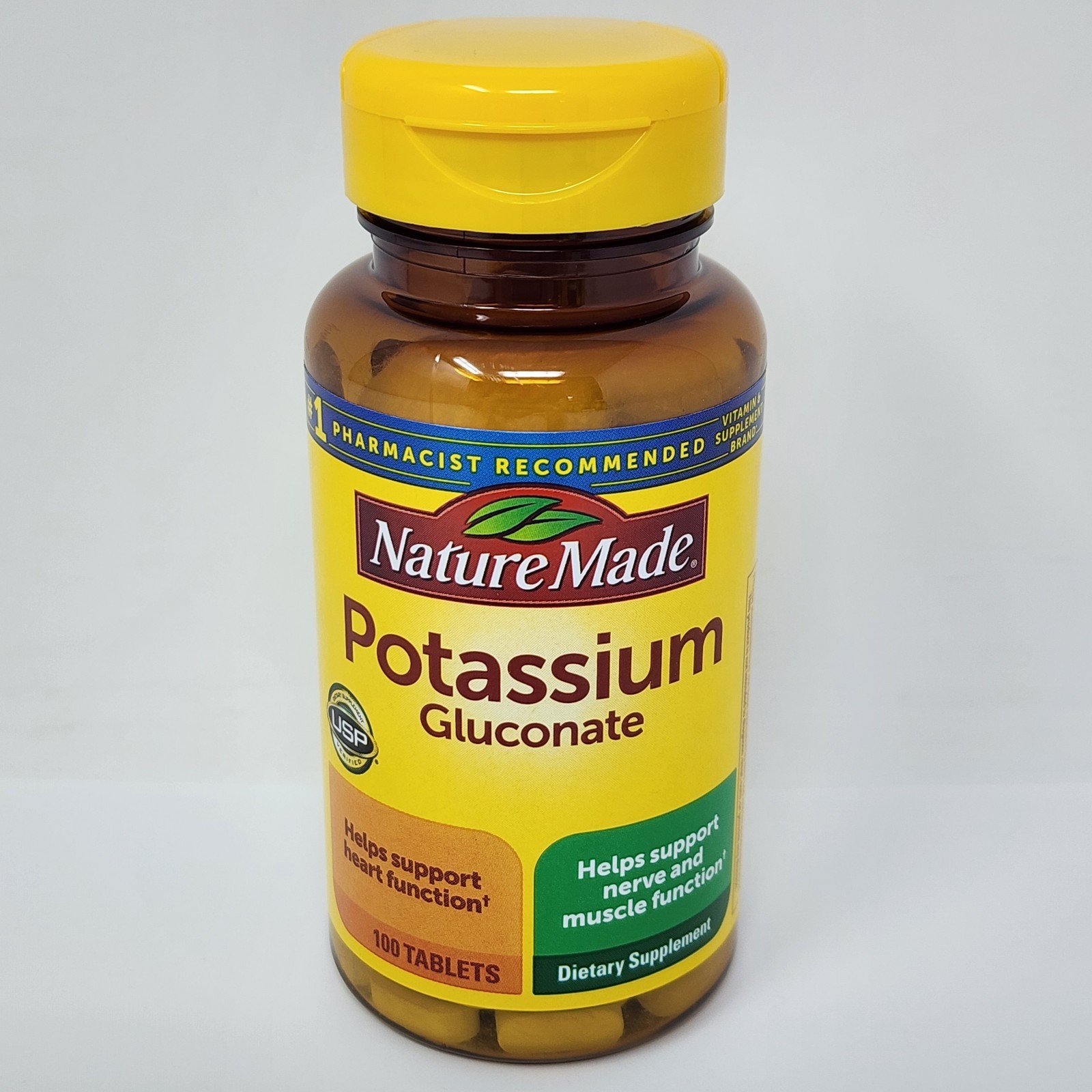 Nature Made Potassium Gluconate 550 mg, 100 Tabs per Bottle (2 Pack) Exp 07/2029