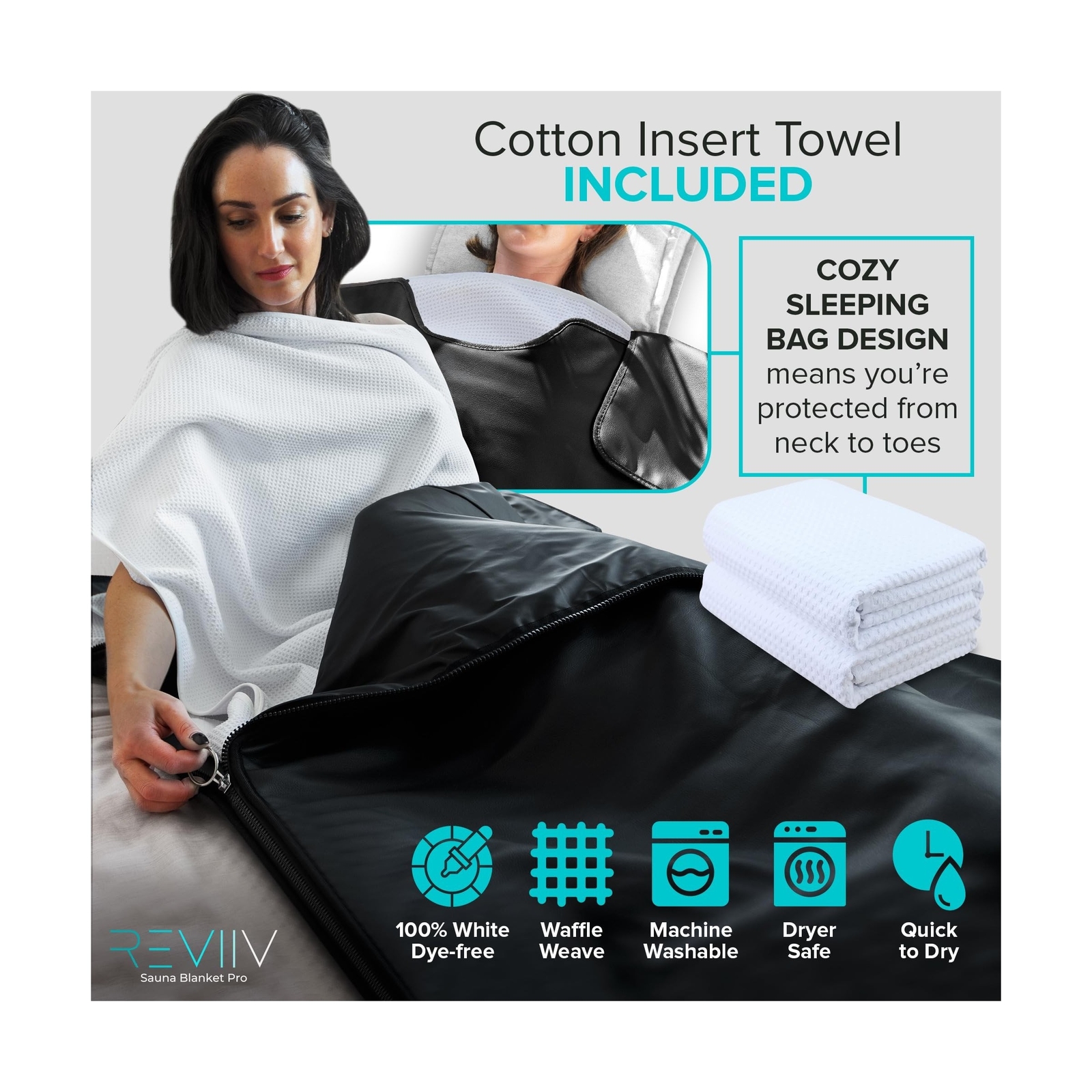 Far Infrared Sauna Blanket with Bonus Cotton Insert Towel – V3.0 Major Upgrad…