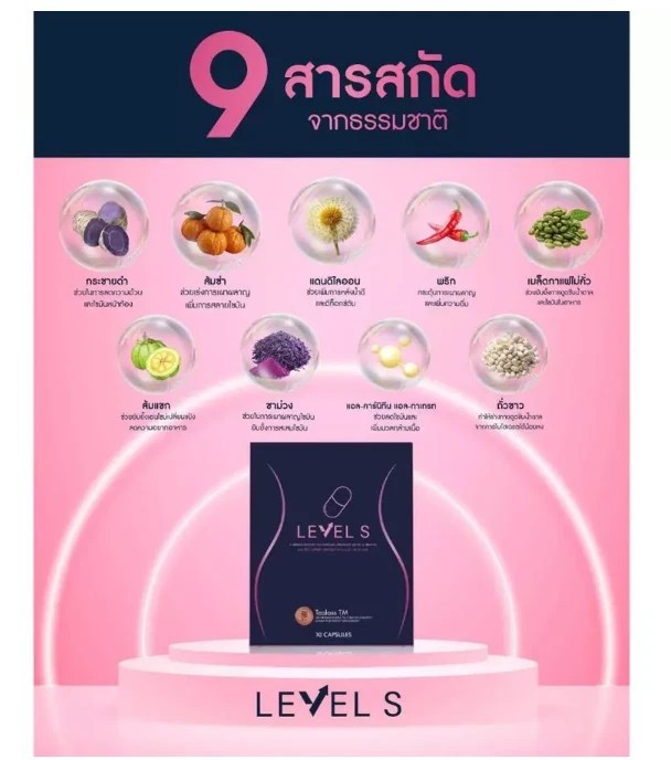 3X Level S Supplement Natural Fat Burn, Lean Body Weight Management 30 Capsules