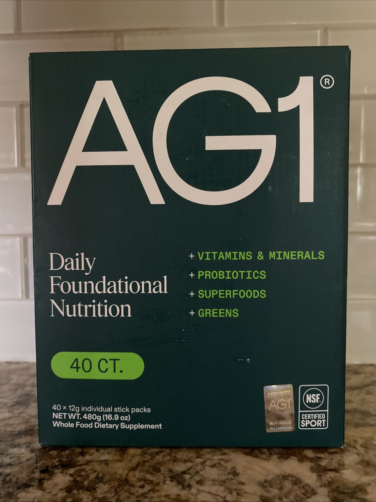 AG1 Daily Foundational Nutrition, 40-count (Expires 4/2026)
