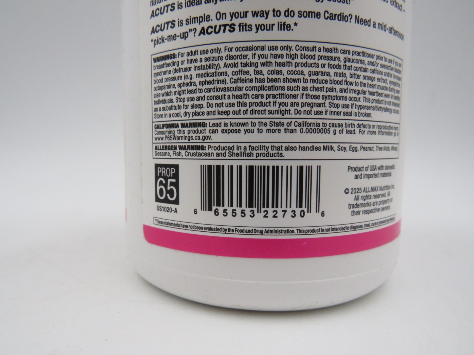ALLMAX Nutrition A:CUTS Amino Charged Energy Drink Cotton Candy 210g