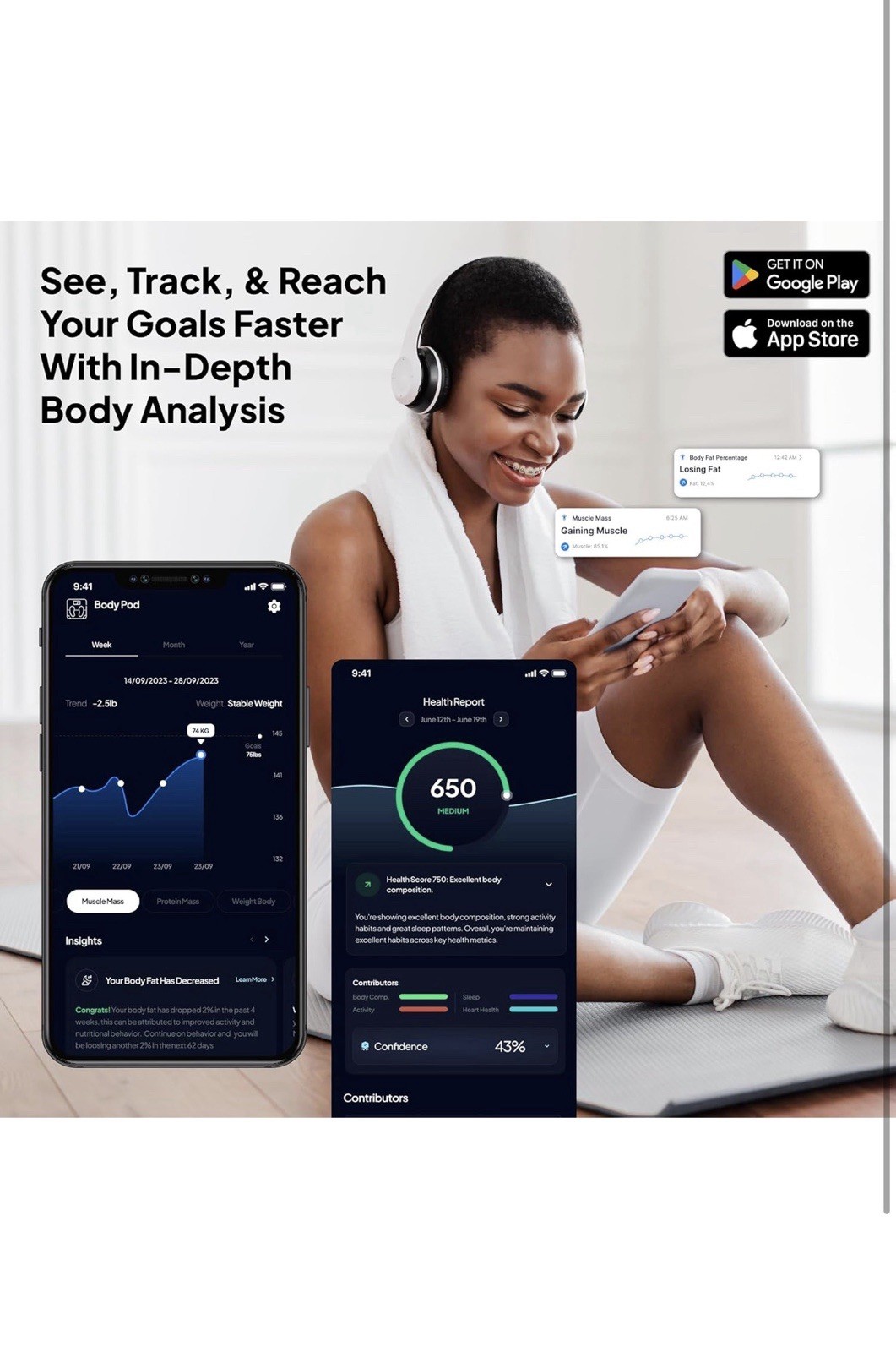 Brand New Hume Health The Body Pod Home Body Analyzer & Scale