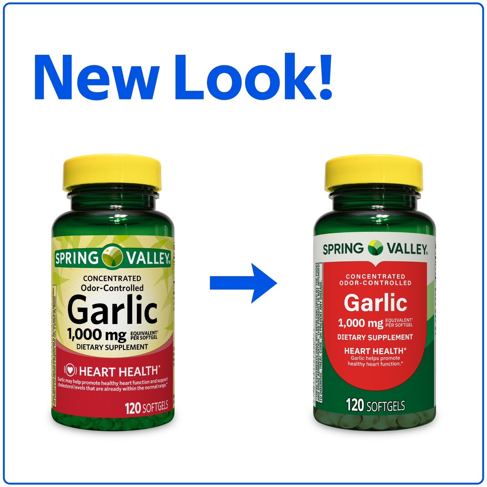Spring Valley Odor-Controlled Garlic Softgels 1000mg 120 Count