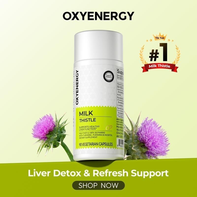 Oxyenergy Milk Thistle Liver Detox & Colon Cleanse,Organic Liver Health Support