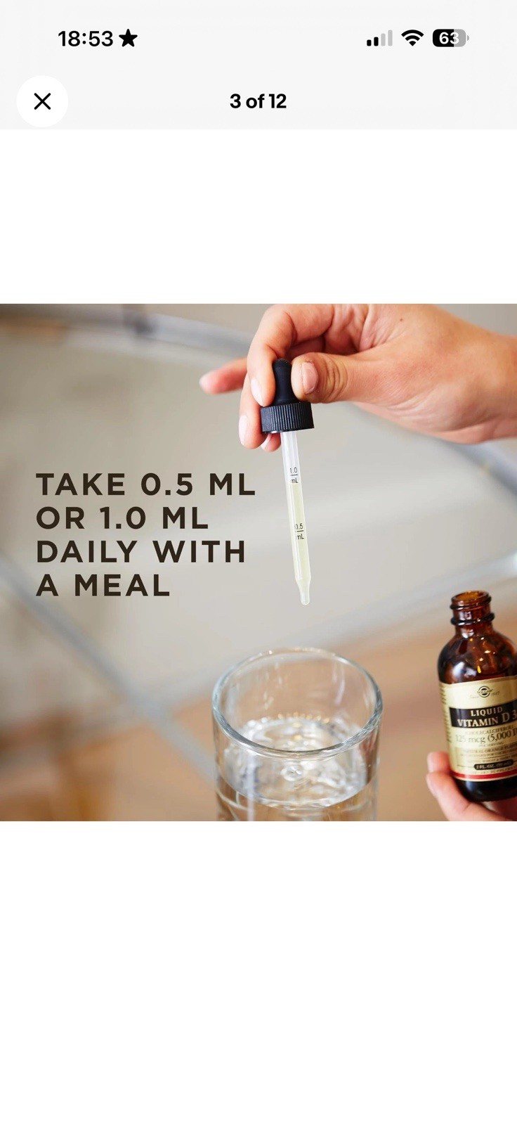 Solgar Vitamin D3 125mcg 2oz Liquid Natural Orange Gluten-Free Sugar-Free 10pc
