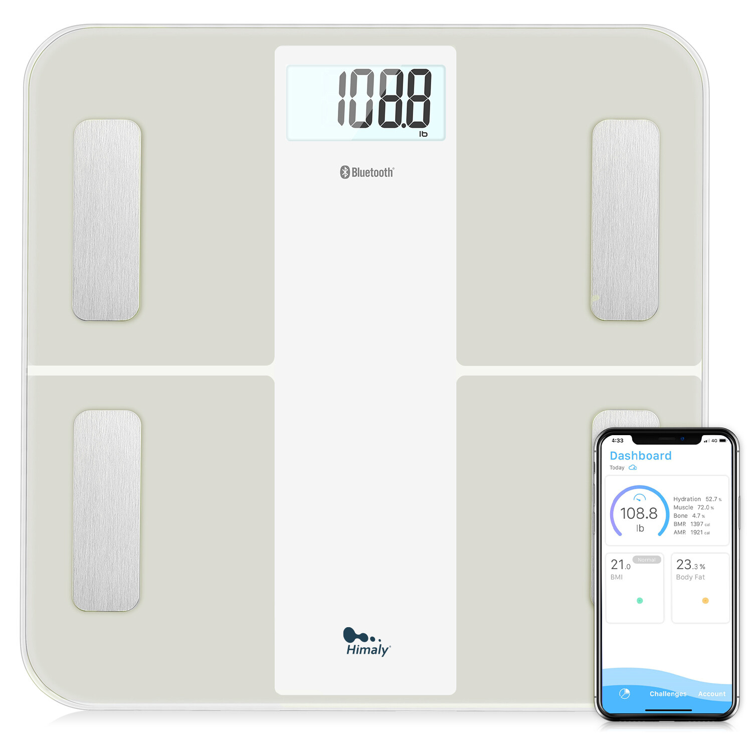 400lb/180kg Smart Scale Body Weight Digital Bathroom Scale Health Monitor BMI