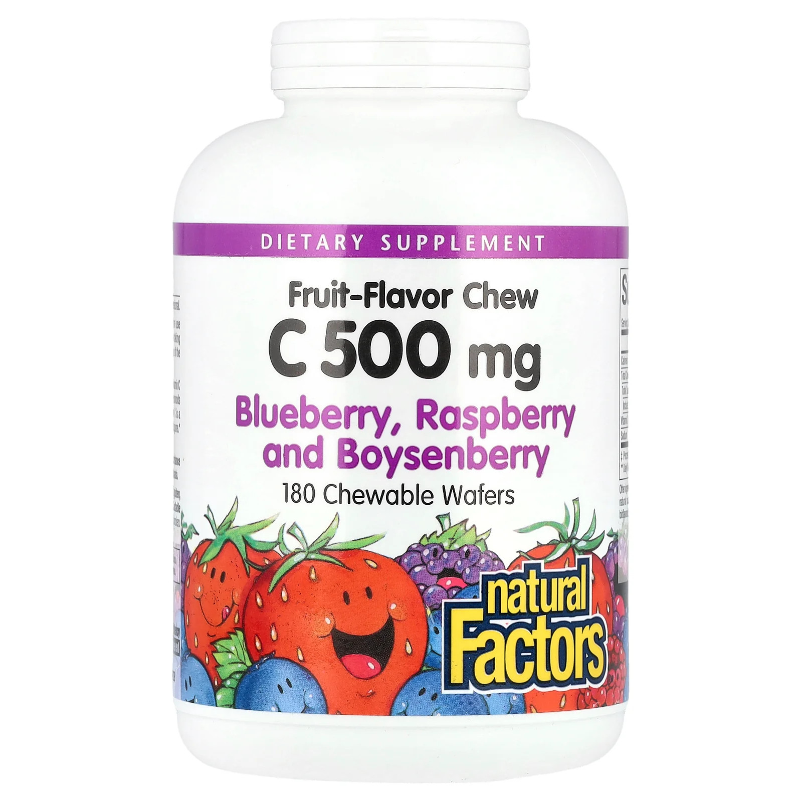 2 X Natural Factors, Fruit-Flavor Chew Vitamin C, Blueberry, Raspberry and Boys