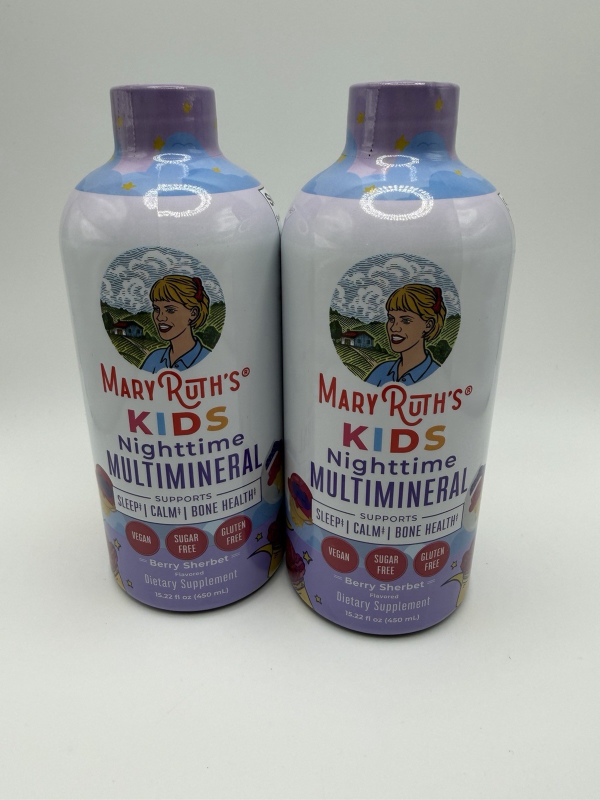 2 PACK NEW SEALED Mary Ruth’s KIDS nighttime Multimineral Liquid Berry Sherbet