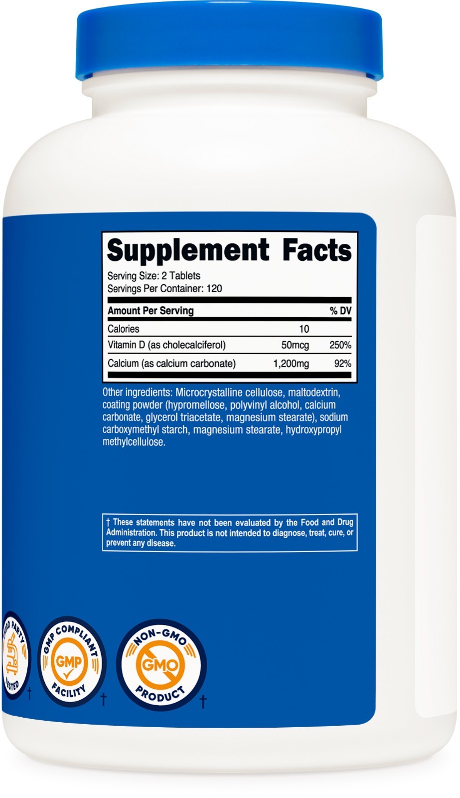 Nutricost’s Calcium with Vitamin D3, 240 Tablets – Gluten Free, Non-GMO