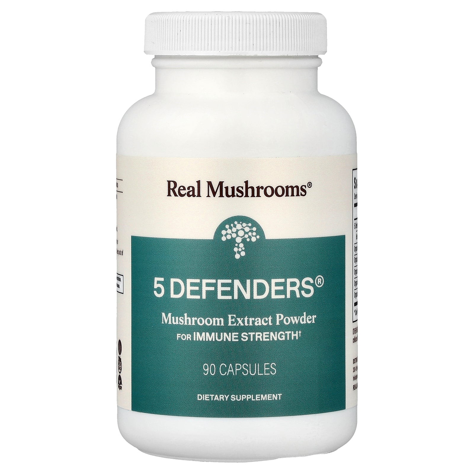 2 X Real Mushrooms, 5 Defenders�, Mushroom Extract Powder, 90 Capsules